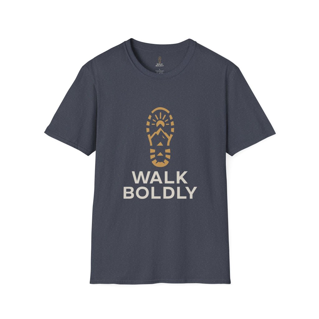 Walk Boldly Soft style T-Shirt, Courage Tee, Inspirational Shirt, Adventure Top, Encouragement Clothing, Minimalist Apparel