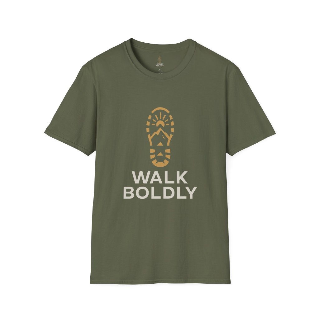 Walk Boldly Soft style T-Shirt, Courage Tee, Inspirational Shirt, Adventure Top, Encouragement Clothing, Minimalist Apparel