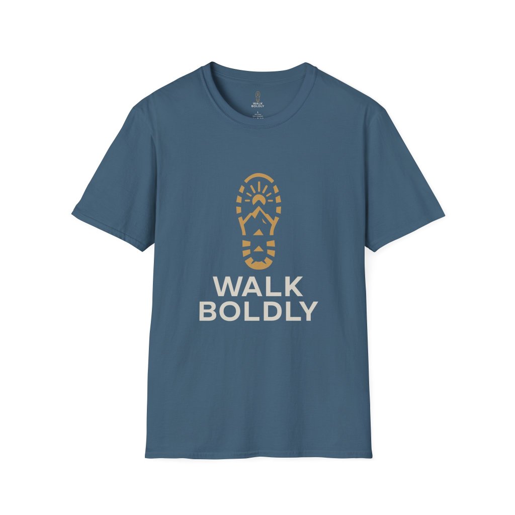 Walk Boldly Soft style T-Shirt, Courage Tee, Inspirational Shirt, Adventure Top, Encouragement Clothing, Minimalist Apparel
