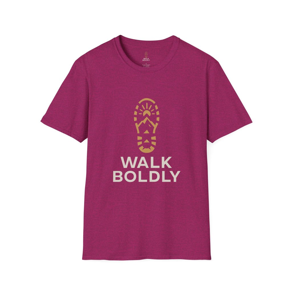 Walk Boldly Soft style T-Shirt, Courage Tee, Inspirational Shirt, Adventure Top, Encouragement Clothing, Minimalist Apparel