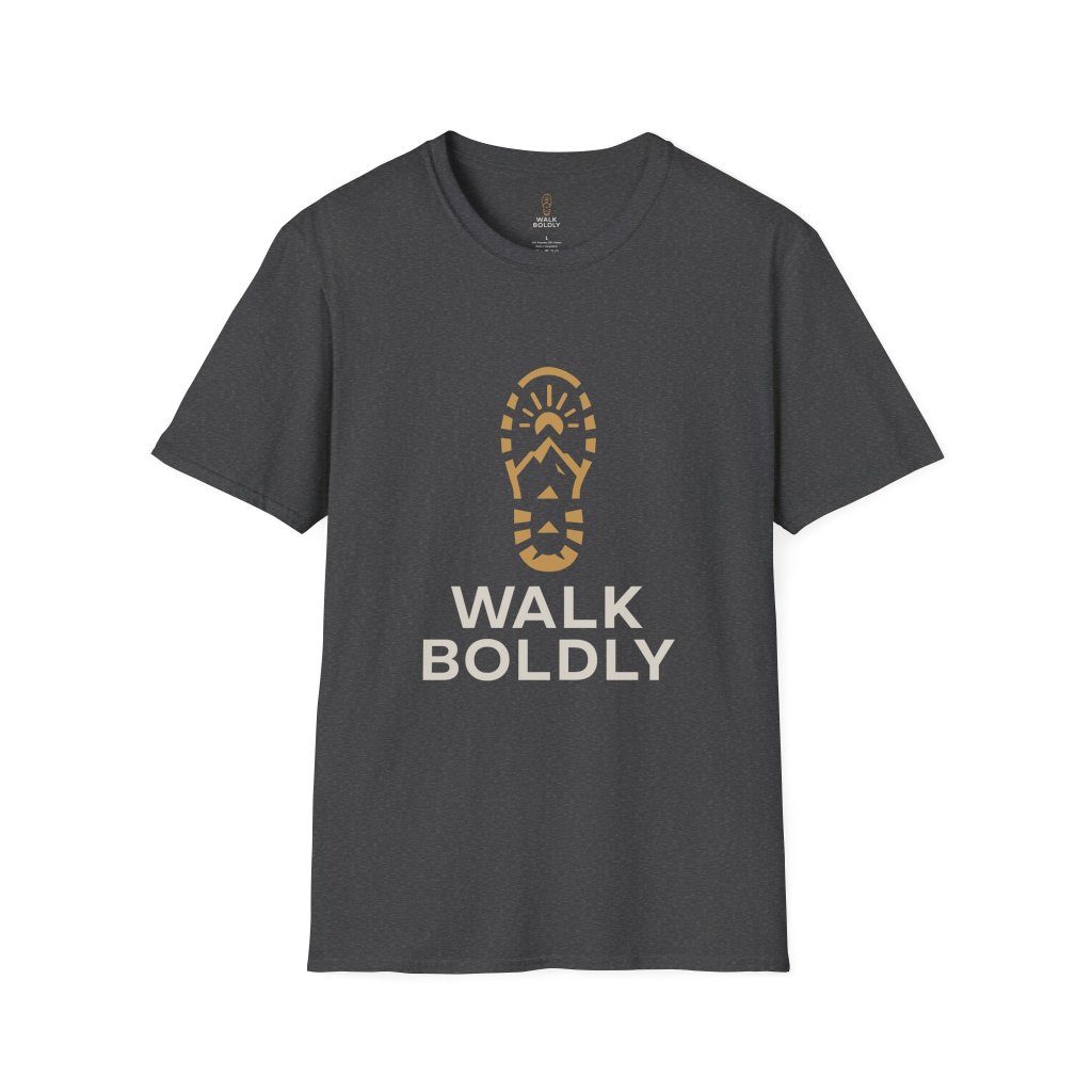Walk Boldly Soft style T-Shirt, Courage Tee, Inspirational Shirt, Adventure Top, Encouragement Clothing, Minimalist Apparel