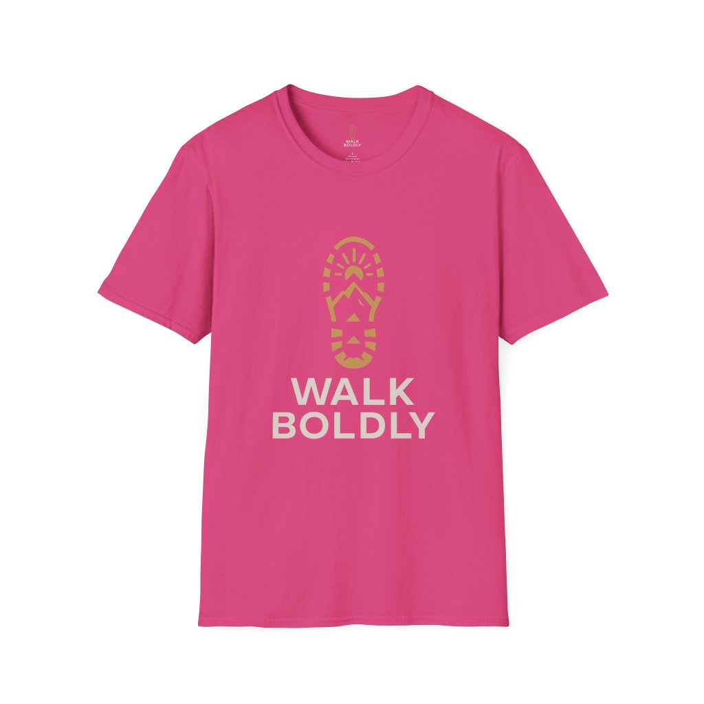 Walk Boldly Soft style T-Shirt, Courage Tee, Inspirational Shirt, Adventure Top, Encouragement Clothing, Minimalist Apparel
