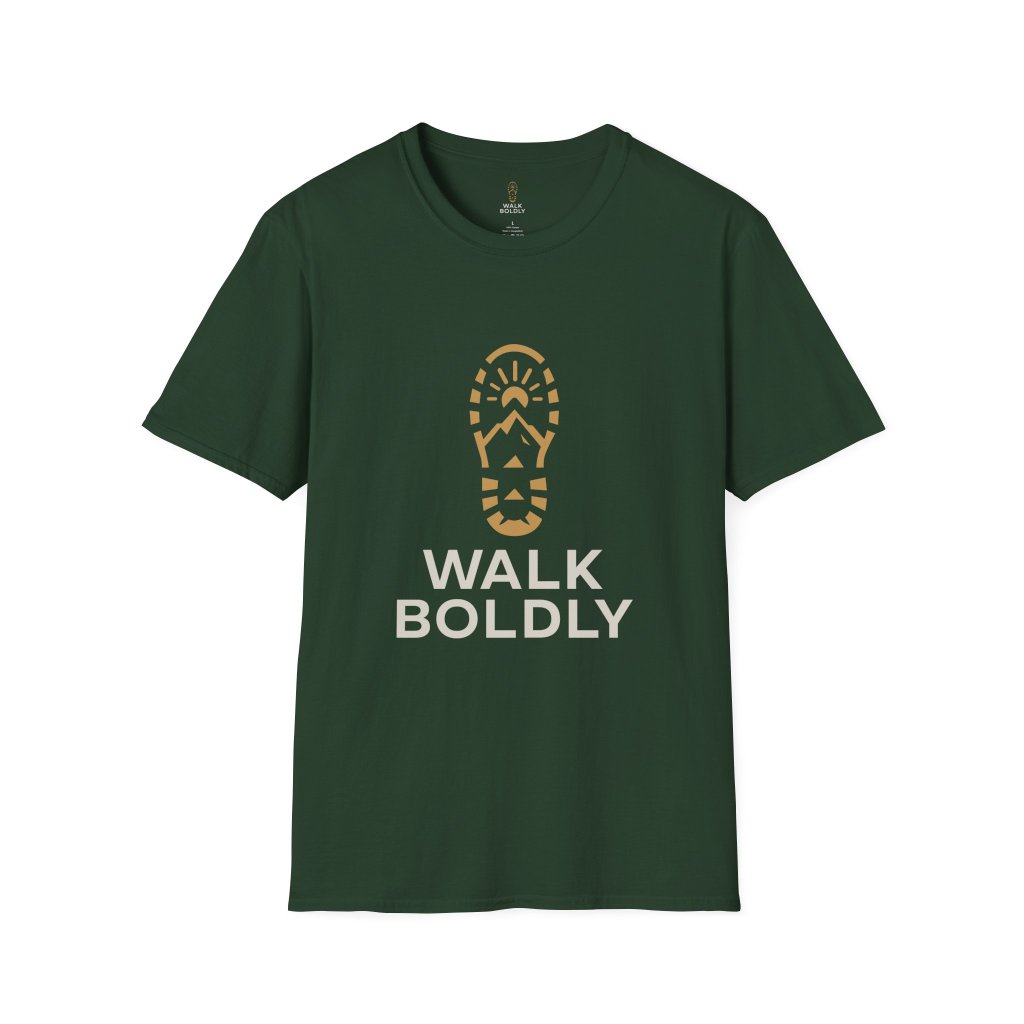 Walk Boldly Soft style T-Shirt, Courage Tee, Inspirational Shirt, Adventure Top, Encouragement Clothing, Minimalist Apparel